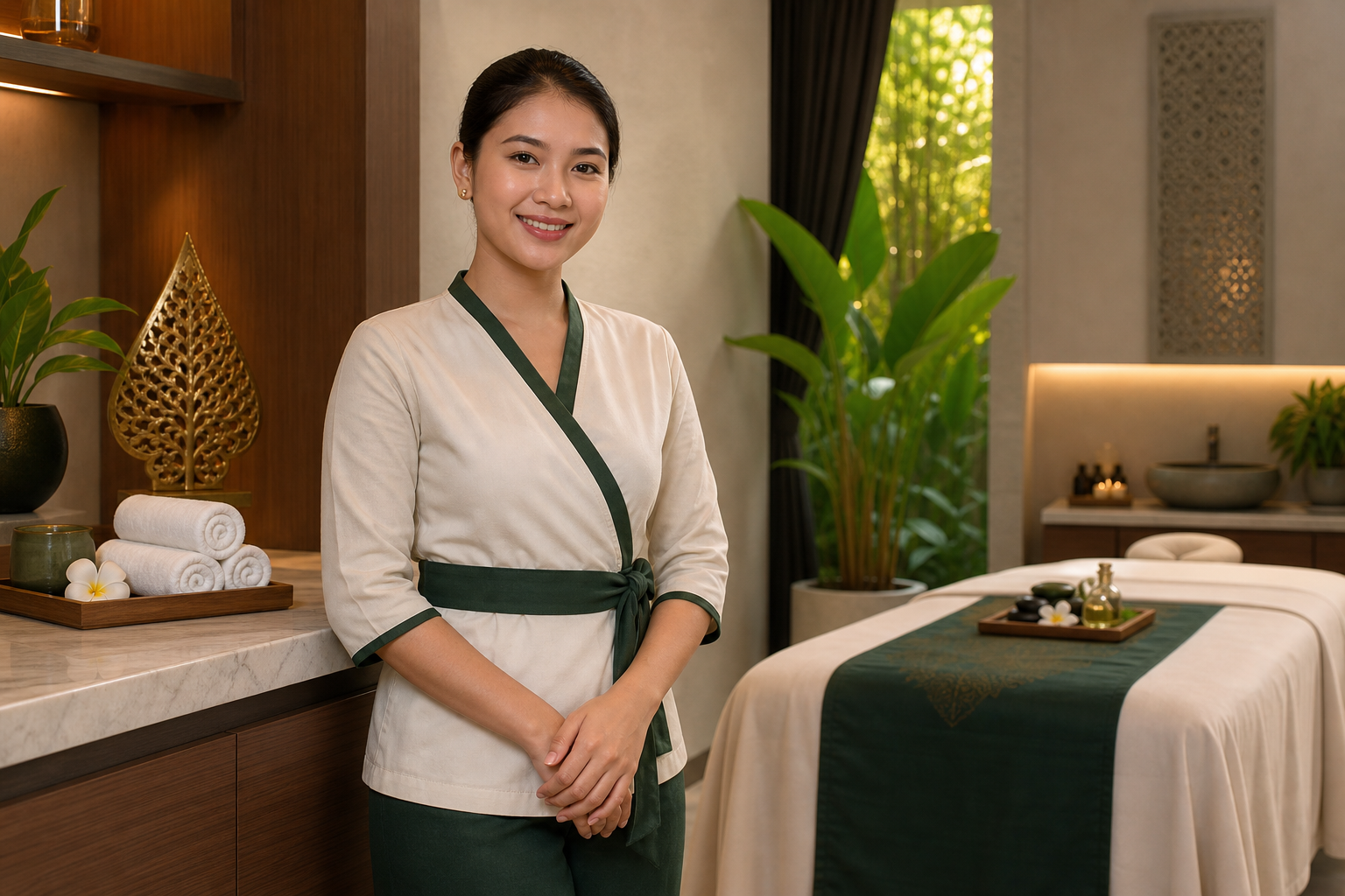 Terapis Raisya Massage Surabaya di ruang spa profesional